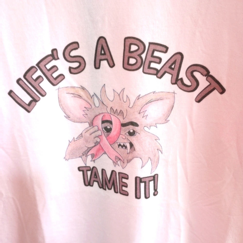 Pink Breast Cancer logo graphic tee shirts - breast cancer month